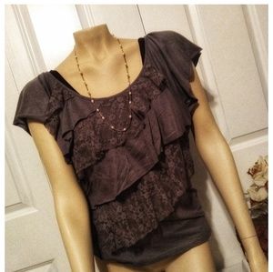 Kohl's Lauren Conrad short sleeve top, size large